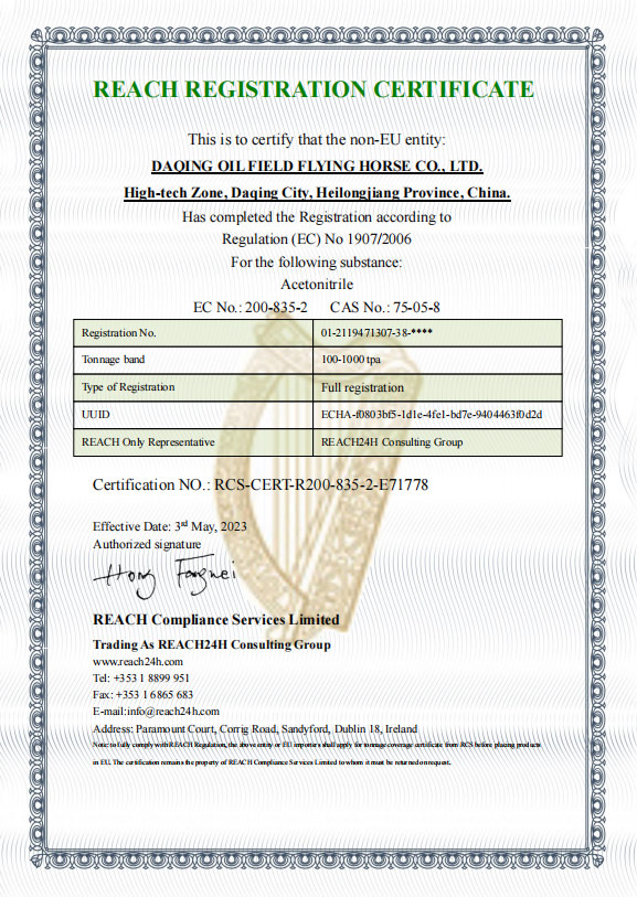 Certificate for Reach
